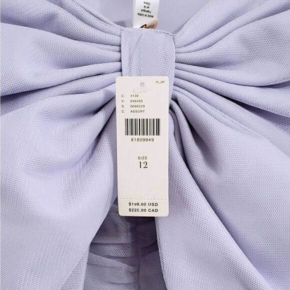 Anthropologie Hutch Runched Tulle Bow Mini Dress In Purple Size 12 NWT - Picture 11 of 11